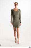  Vanessa Angel  1 casual dressed front view green long sleeve dress whole body 0004.jpg